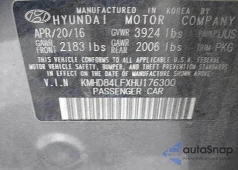 2017 Hyundai Elantra Se из США, поврежденный, VIN KMHD84LFXHU176300